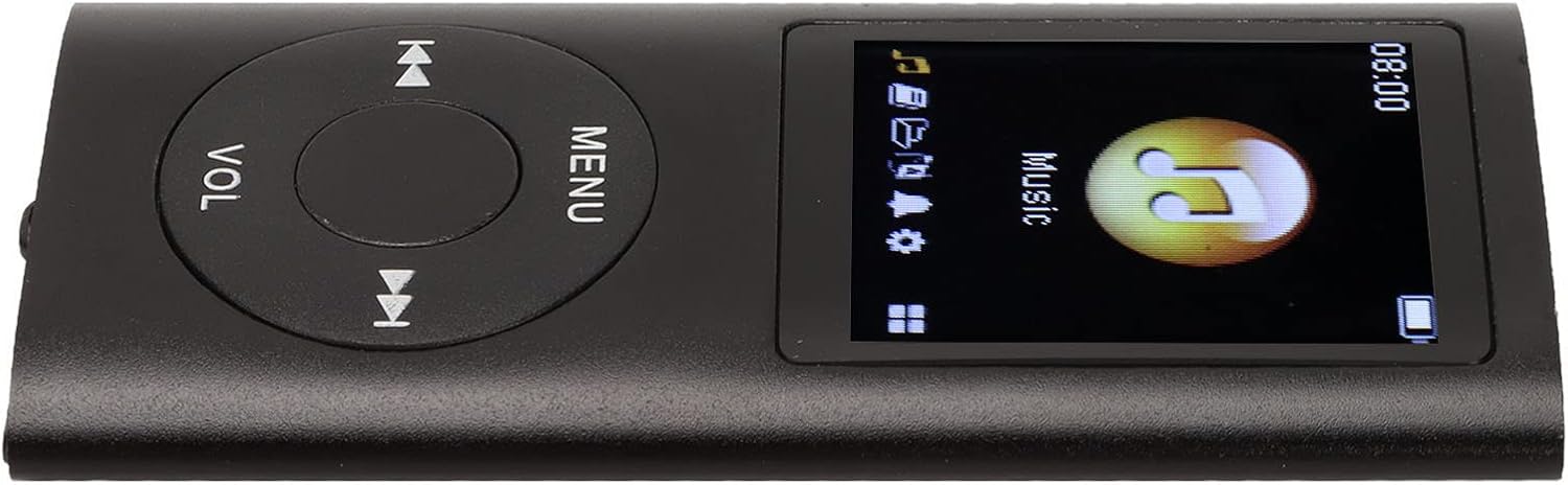 Multifunctional Portable MP3 Music Player with Large Memory Capacity and Premium Material for Music Enthusiasts (Black)